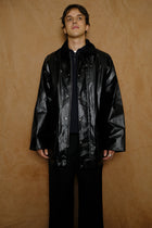 cotton poplin hunting jacket in black