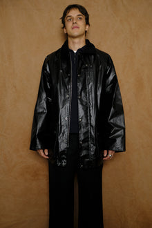 cotton poplin hunting jacket in black