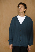 knit cardigan in dark green