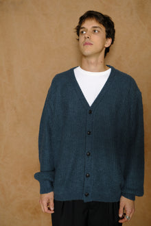 knit cardigan in dark green