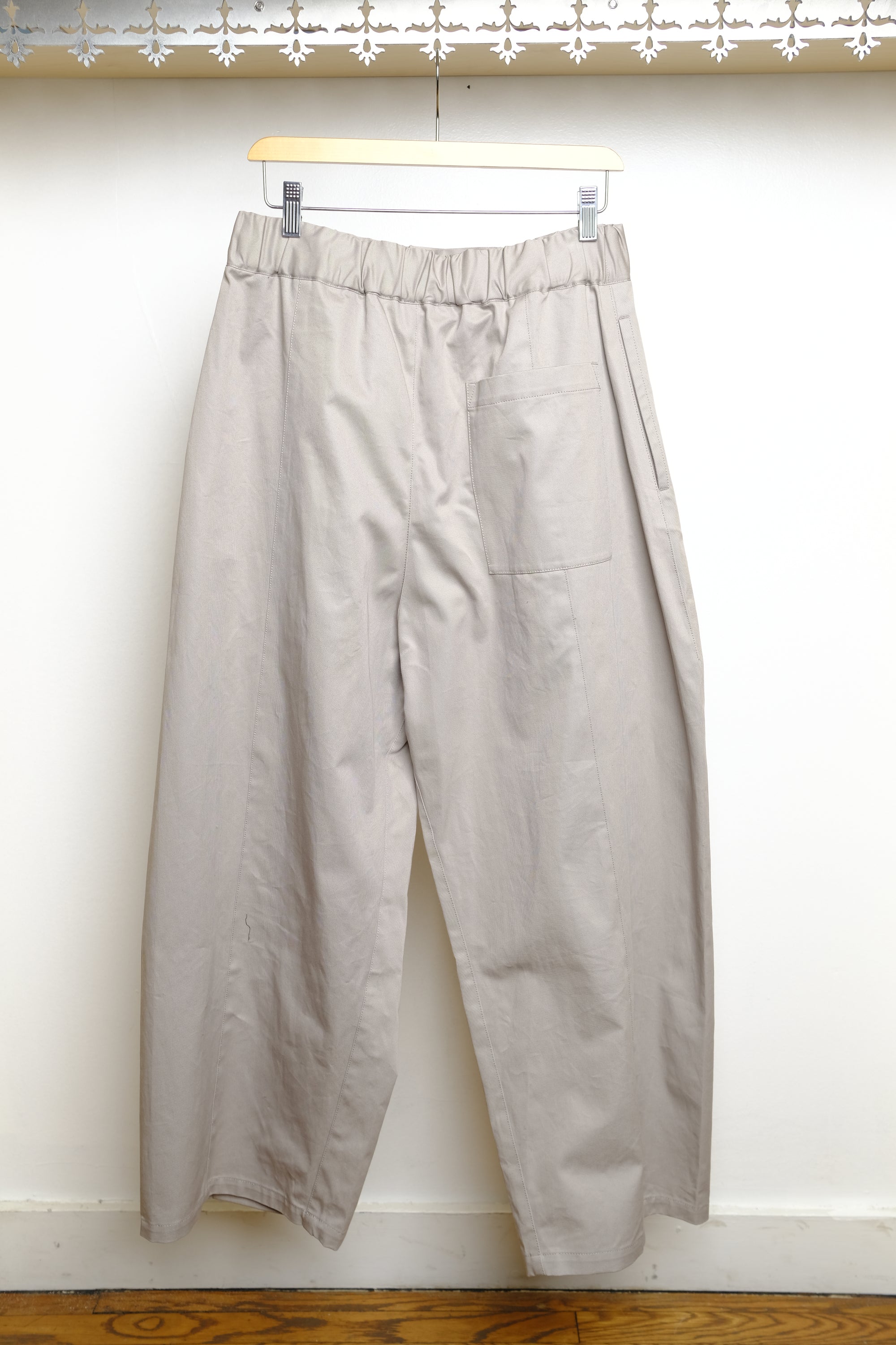 cotton drill box pleat trouser