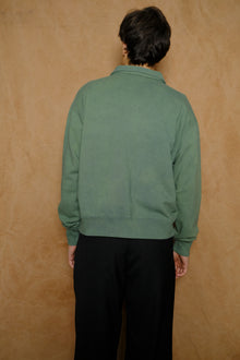 half zip sweat in green