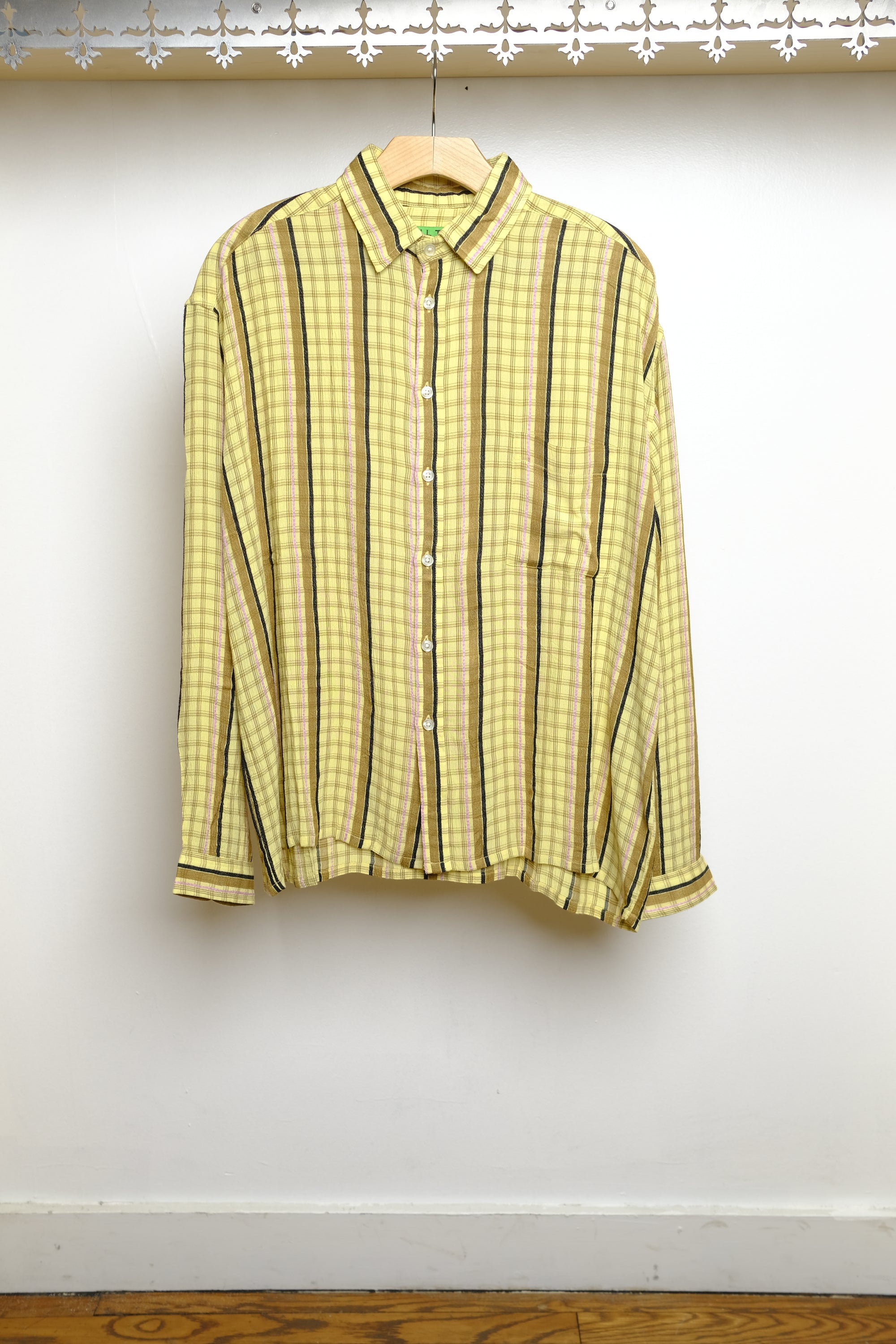 rayon dobby shirt in mangano chardonnay