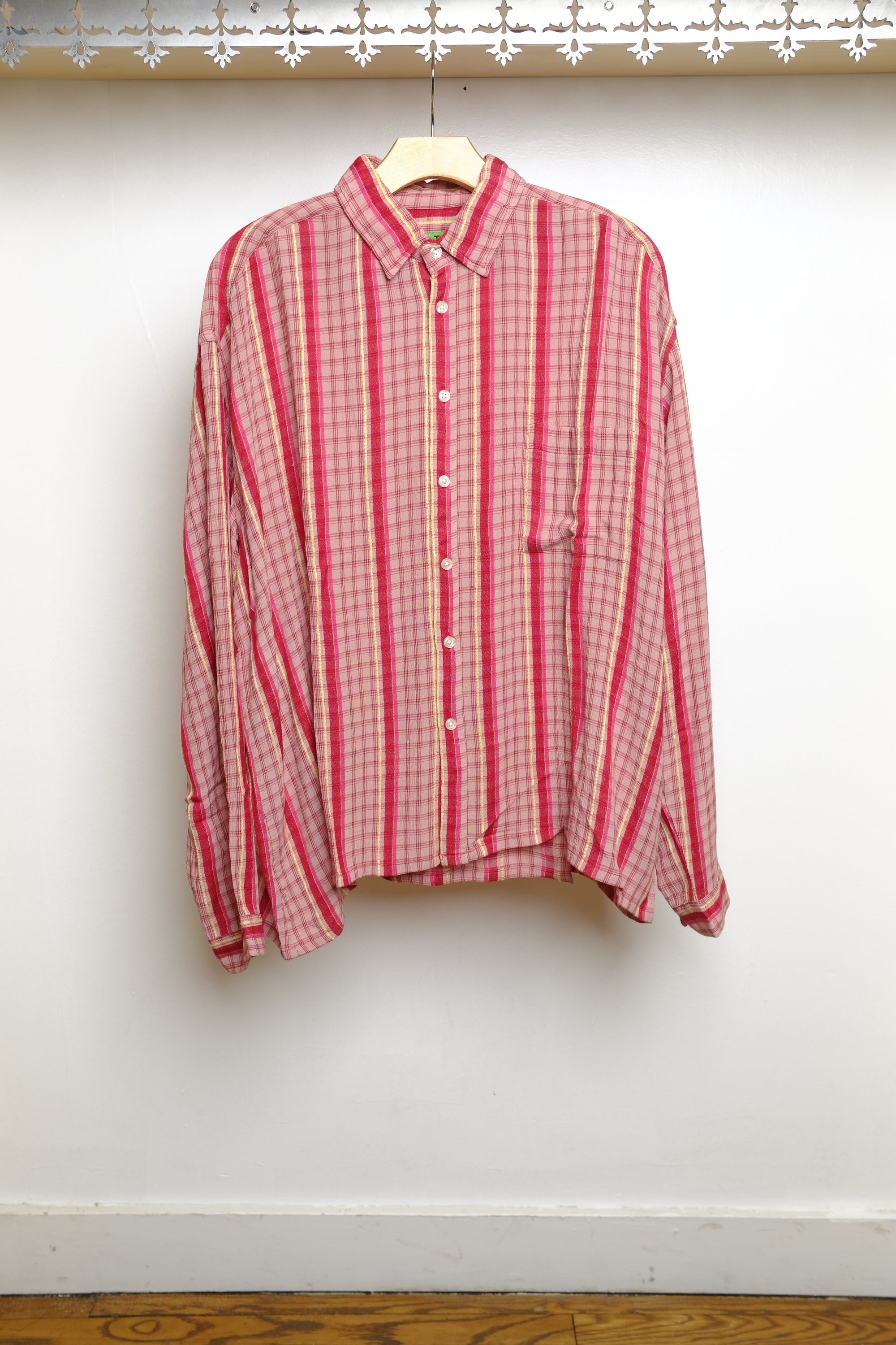 rayon dobby shirt in mangano calcite