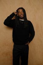 bouclé sweater in black