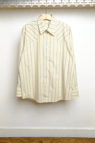 western business shirt in cream stripe