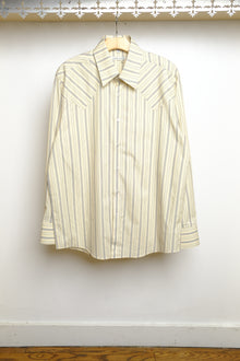 western business shirt in cream stripe