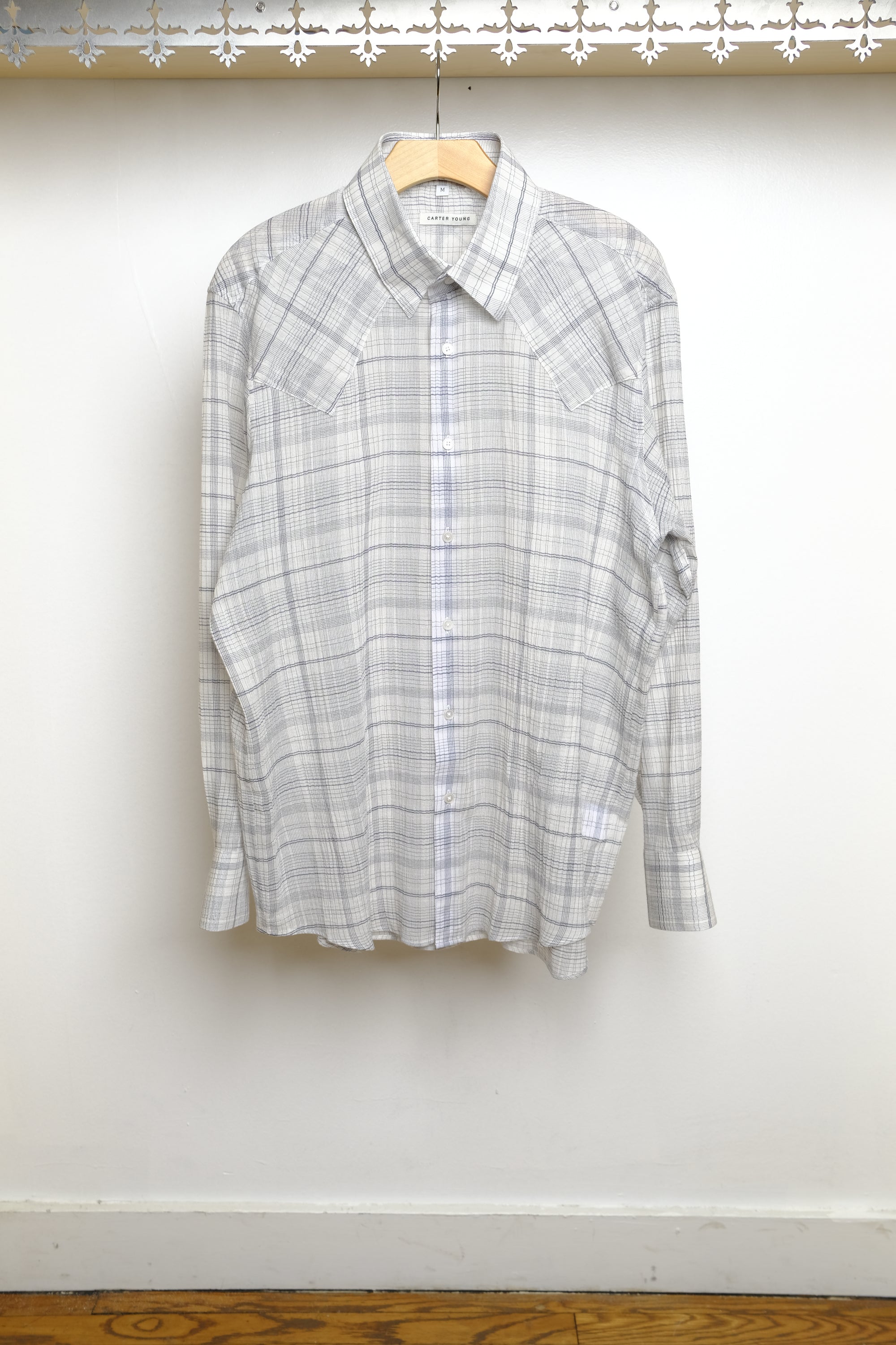 western business shirt in white/black plaid