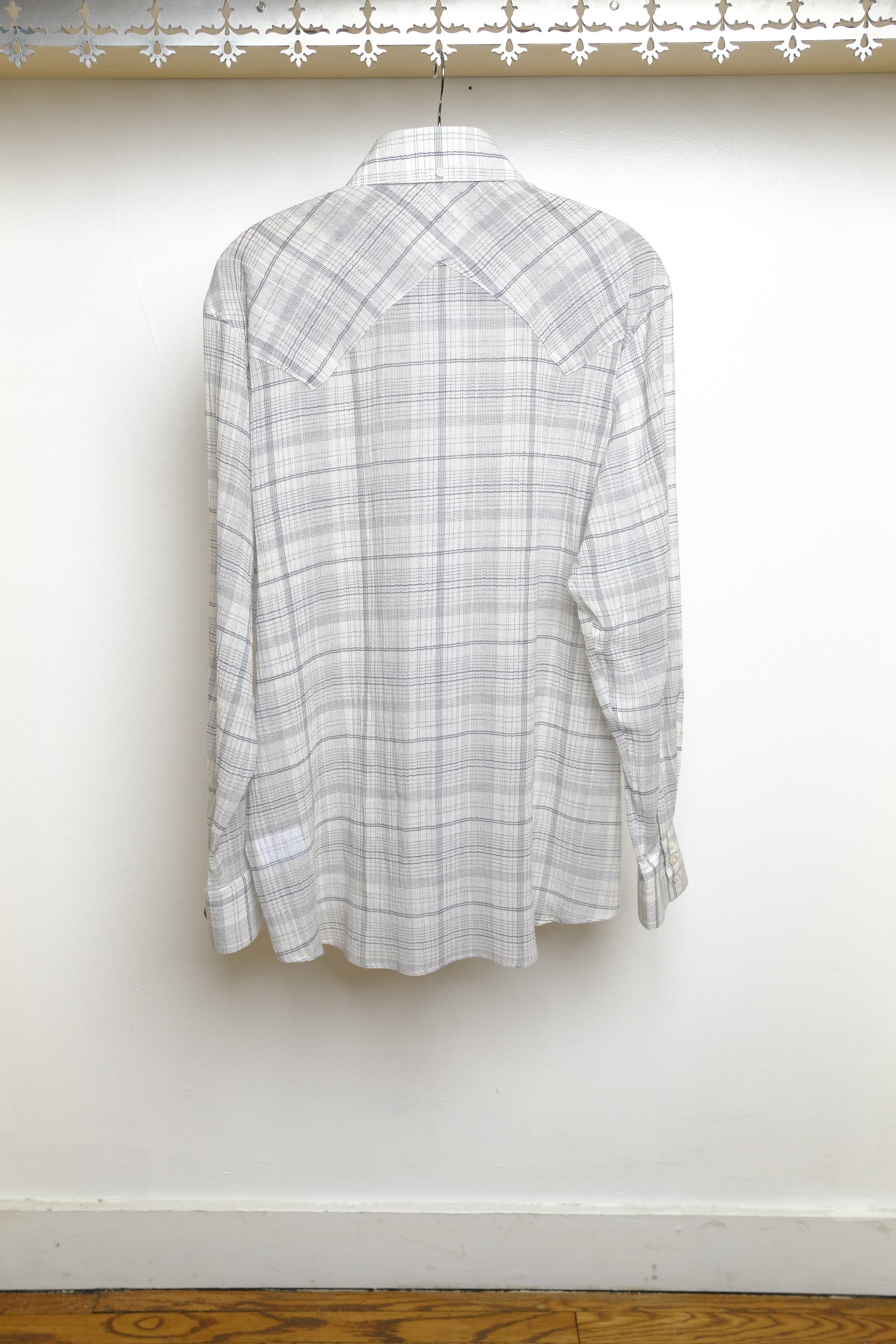 western business shirt in white/black plaid