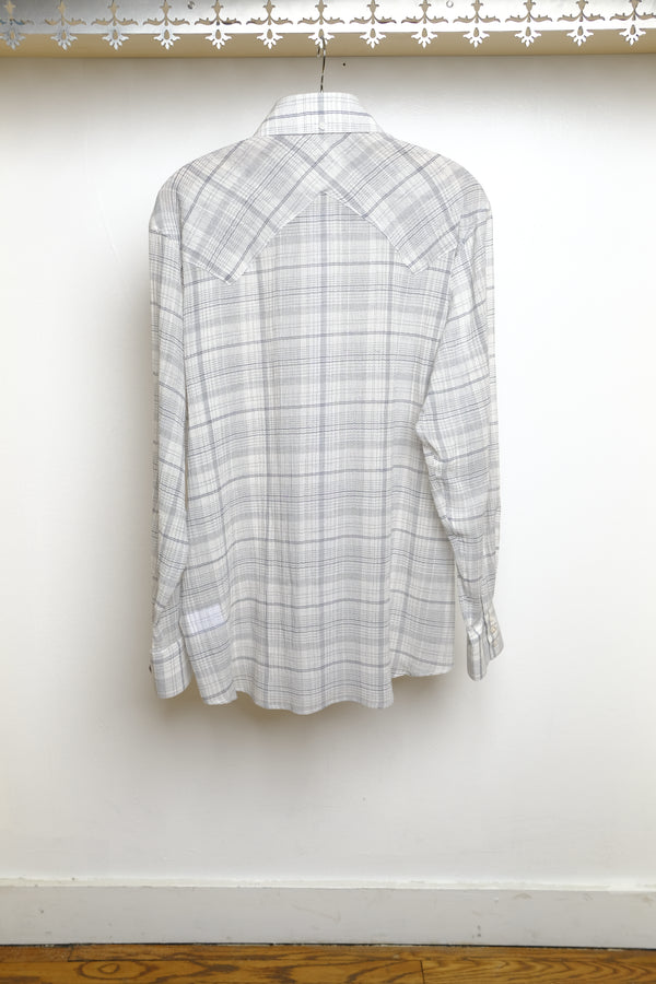 western business shirt in white/black plaid