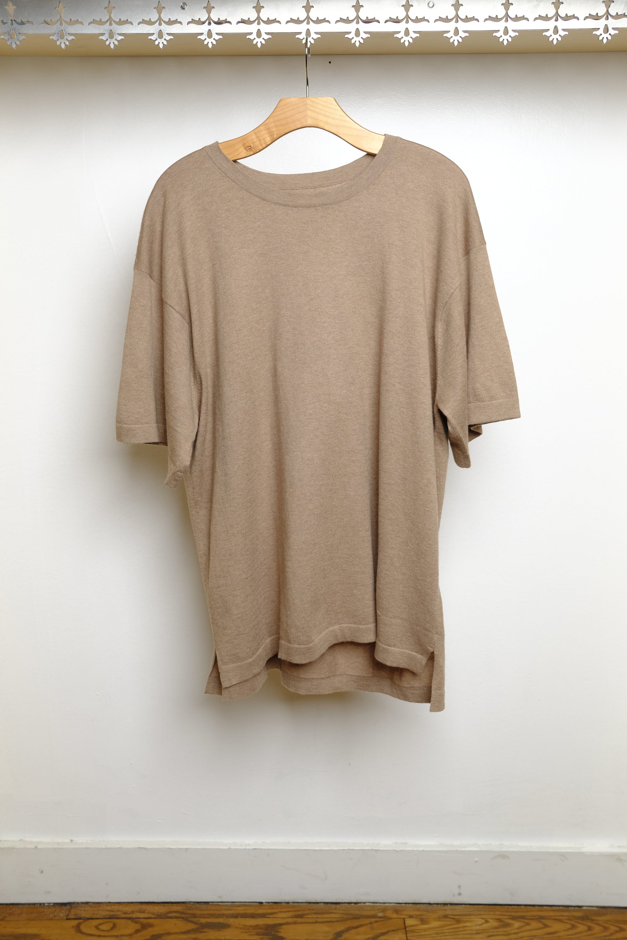 simple tee in light brown