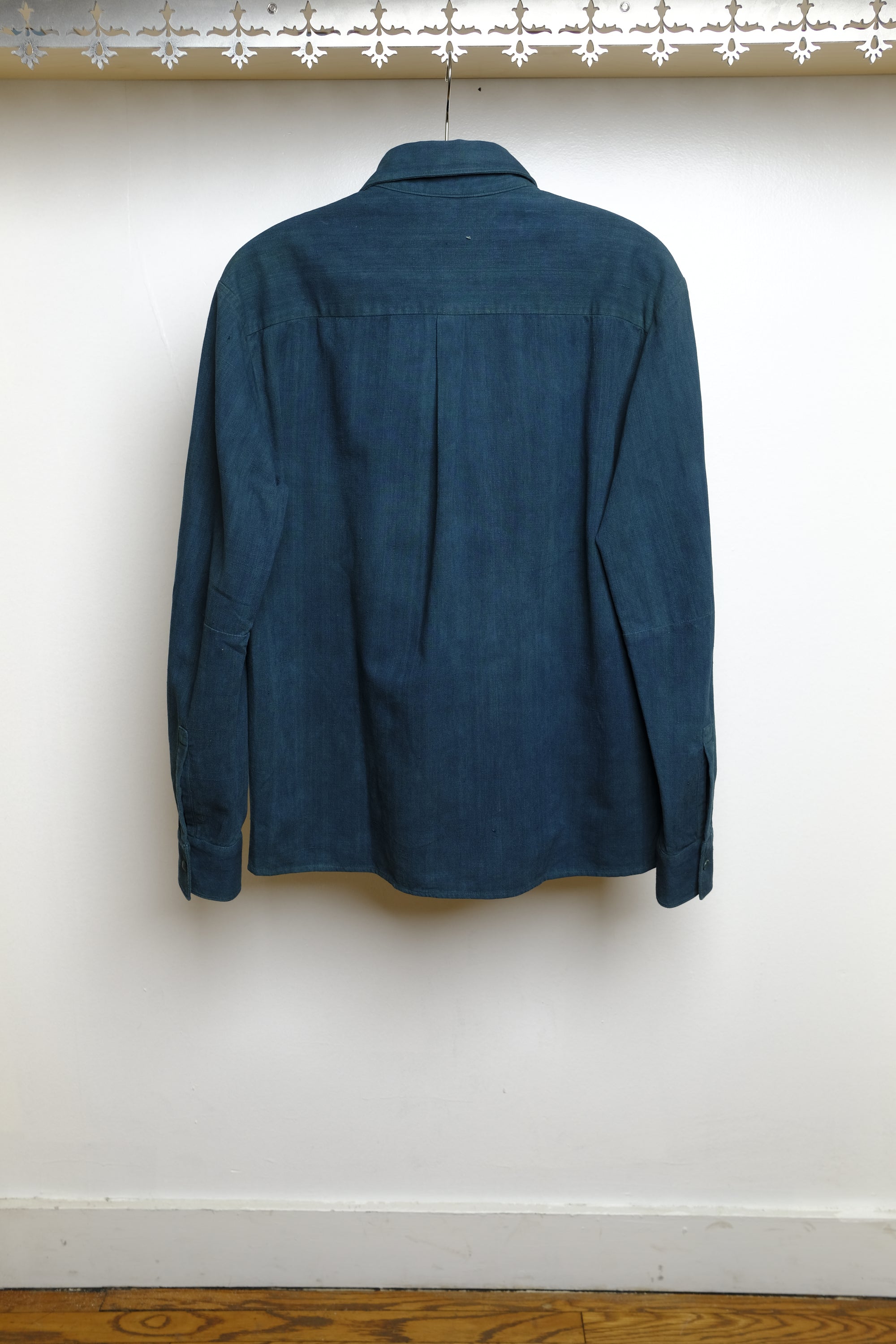 bottle green fine cotton shirt