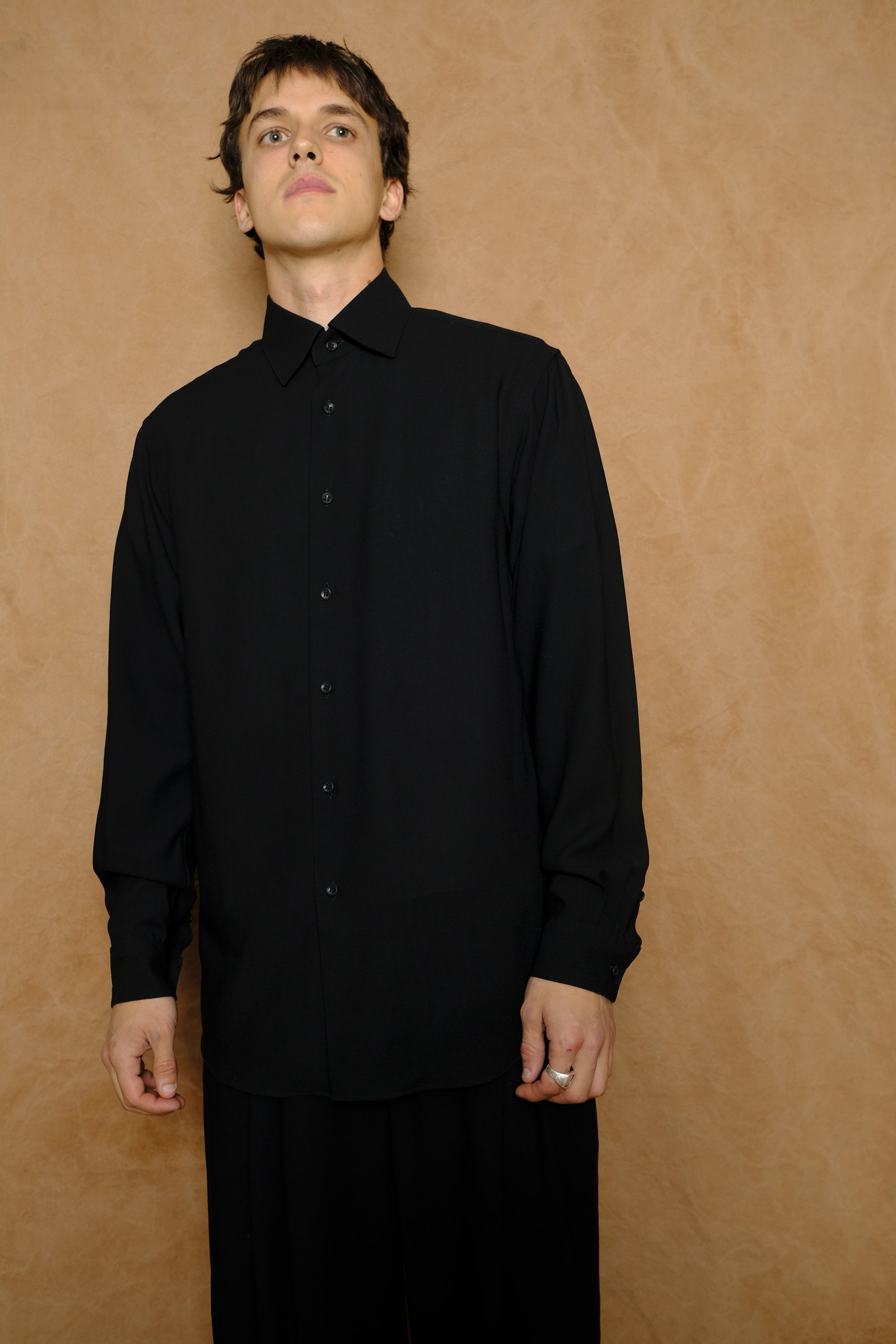 manica camicia dress shirt in black