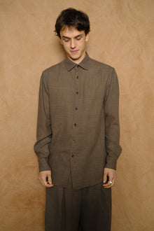manica camicia dress shirt in brown