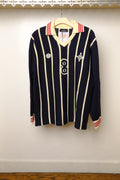 knitting long sleeve soccer jersey in navy