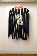 knitting long sleeve soccer jersey in navy