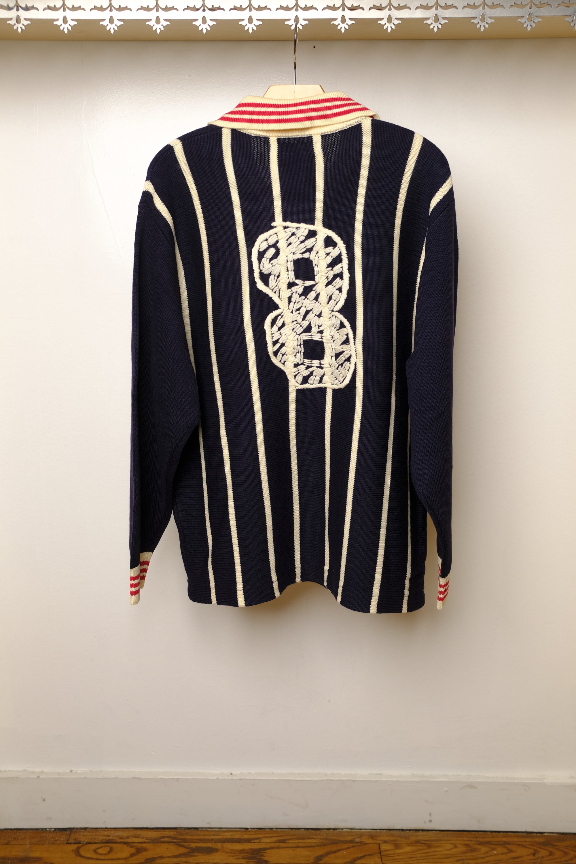 knitting long sleeve soccer jersey in navy
