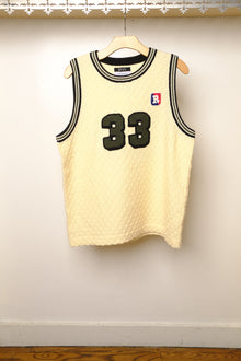knitting basketball shirt in off white