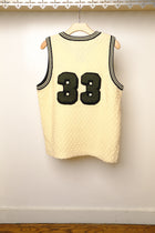 knitting basketball shirt in off white