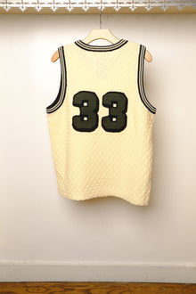 knitting basketball shirt in off white