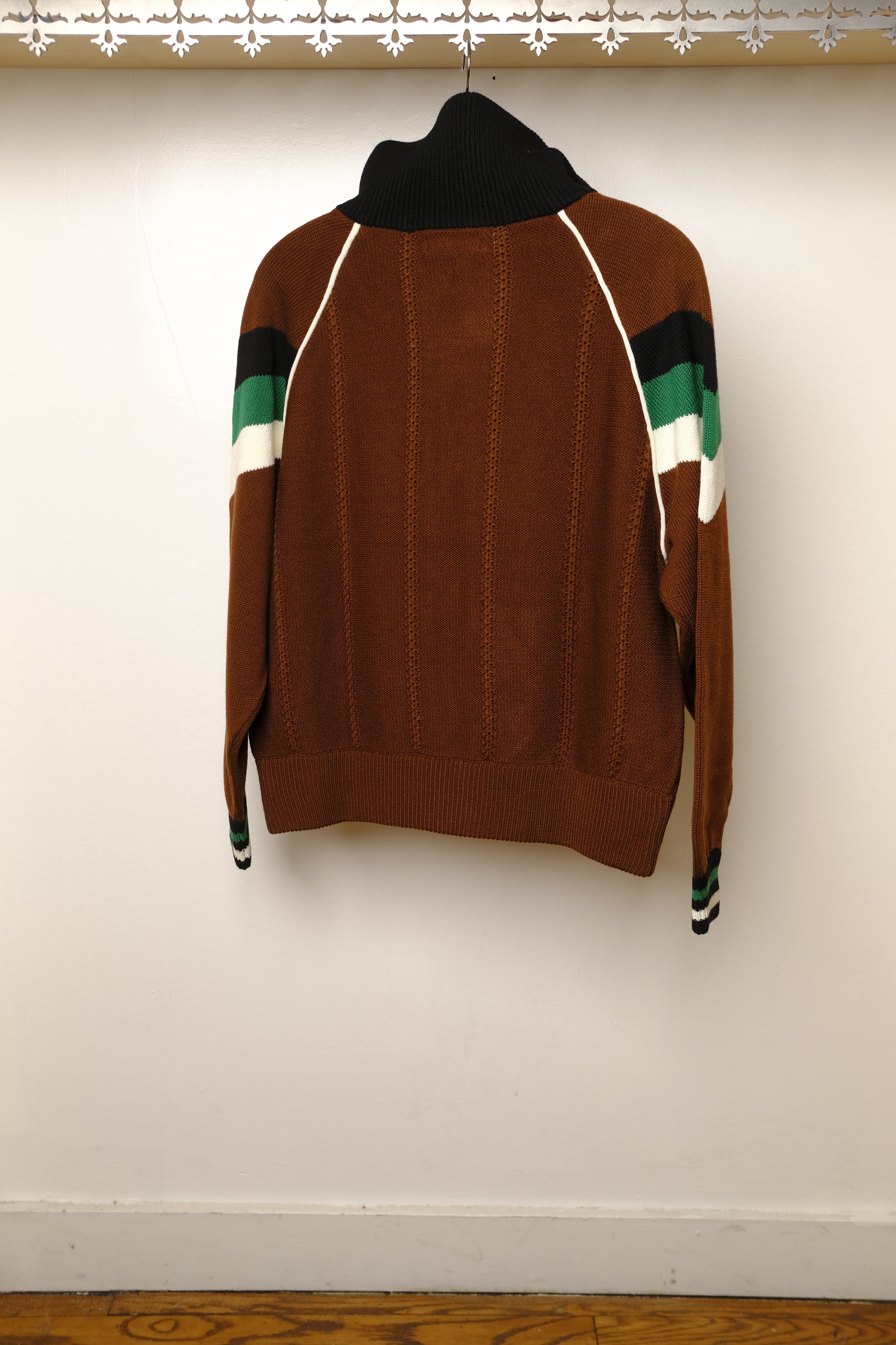 knitted track jacket in brown