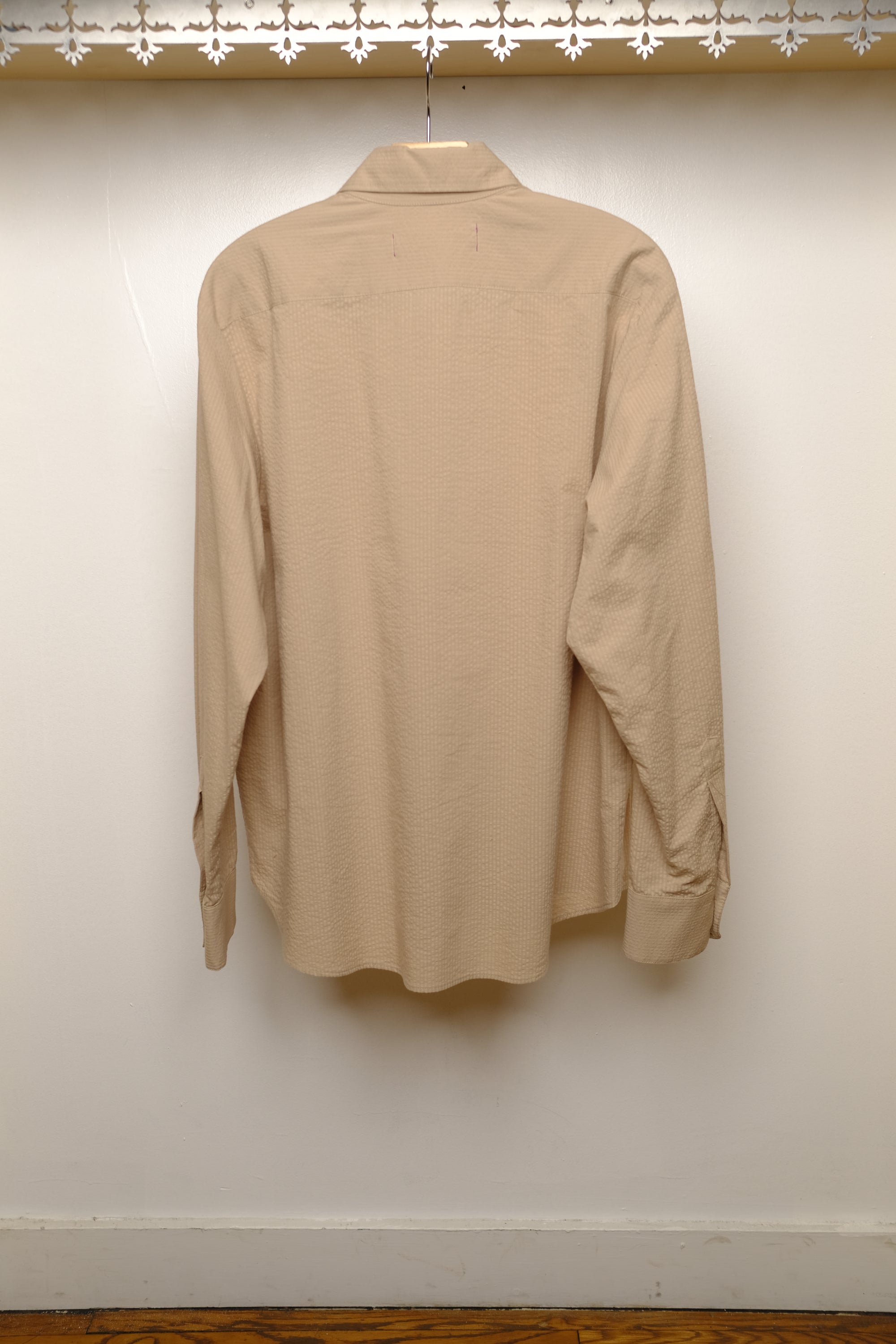 beck shirt in beige seersucker