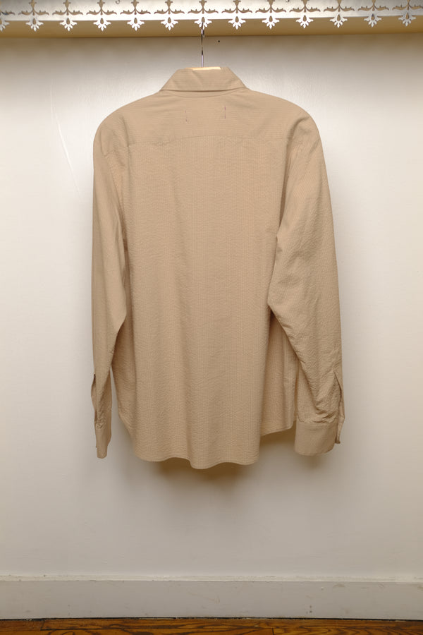 beck shirt in beige seersucker