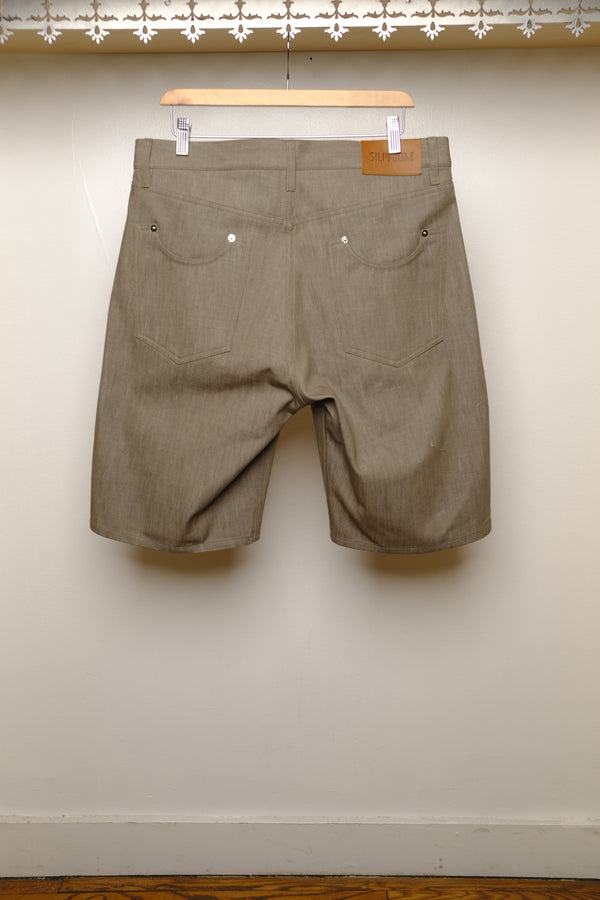 core denim beige shorts