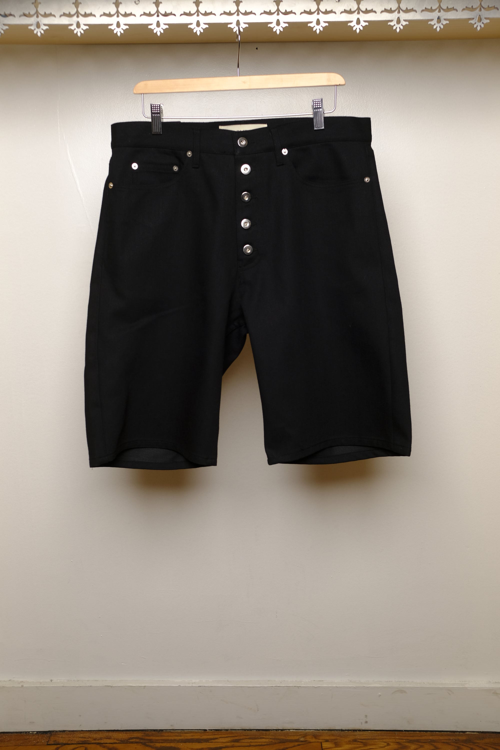core denim black shorts