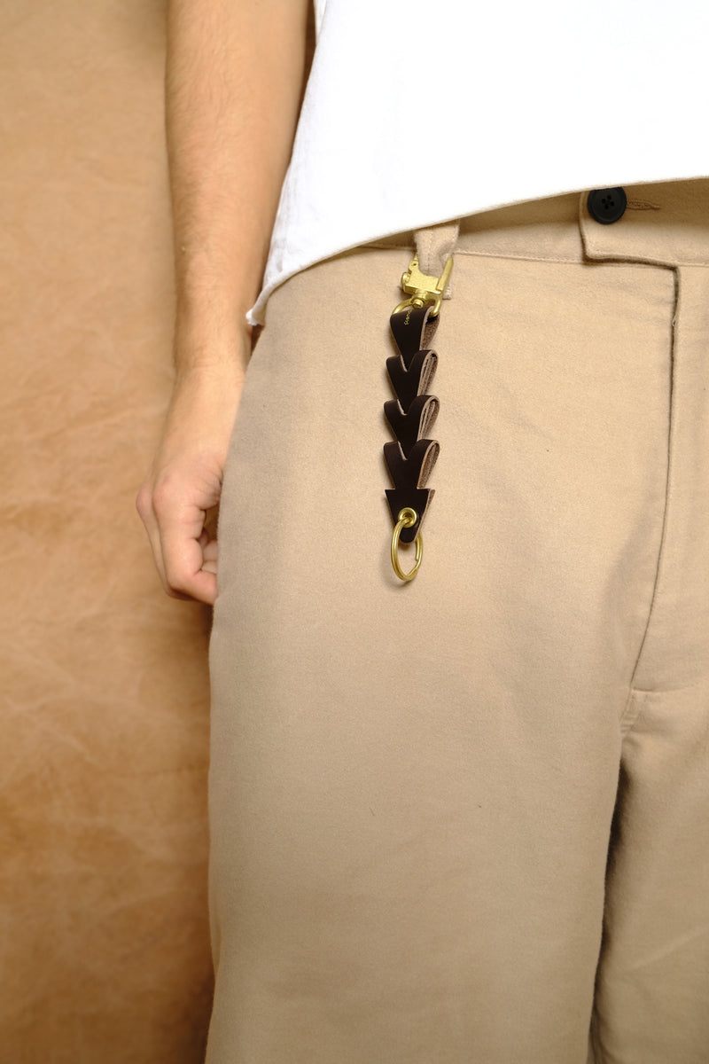 construct key chain in dark brown