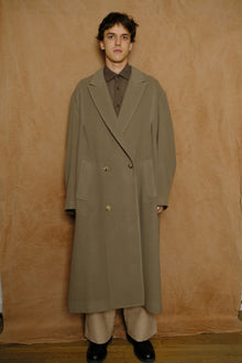 draped dart wool cashmere chesterfield coat in camel