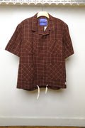 '72 segundo smock in kantha hand-stitched grid