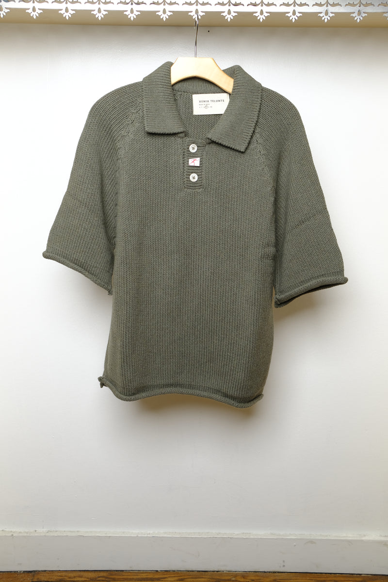 summer knit in khaki