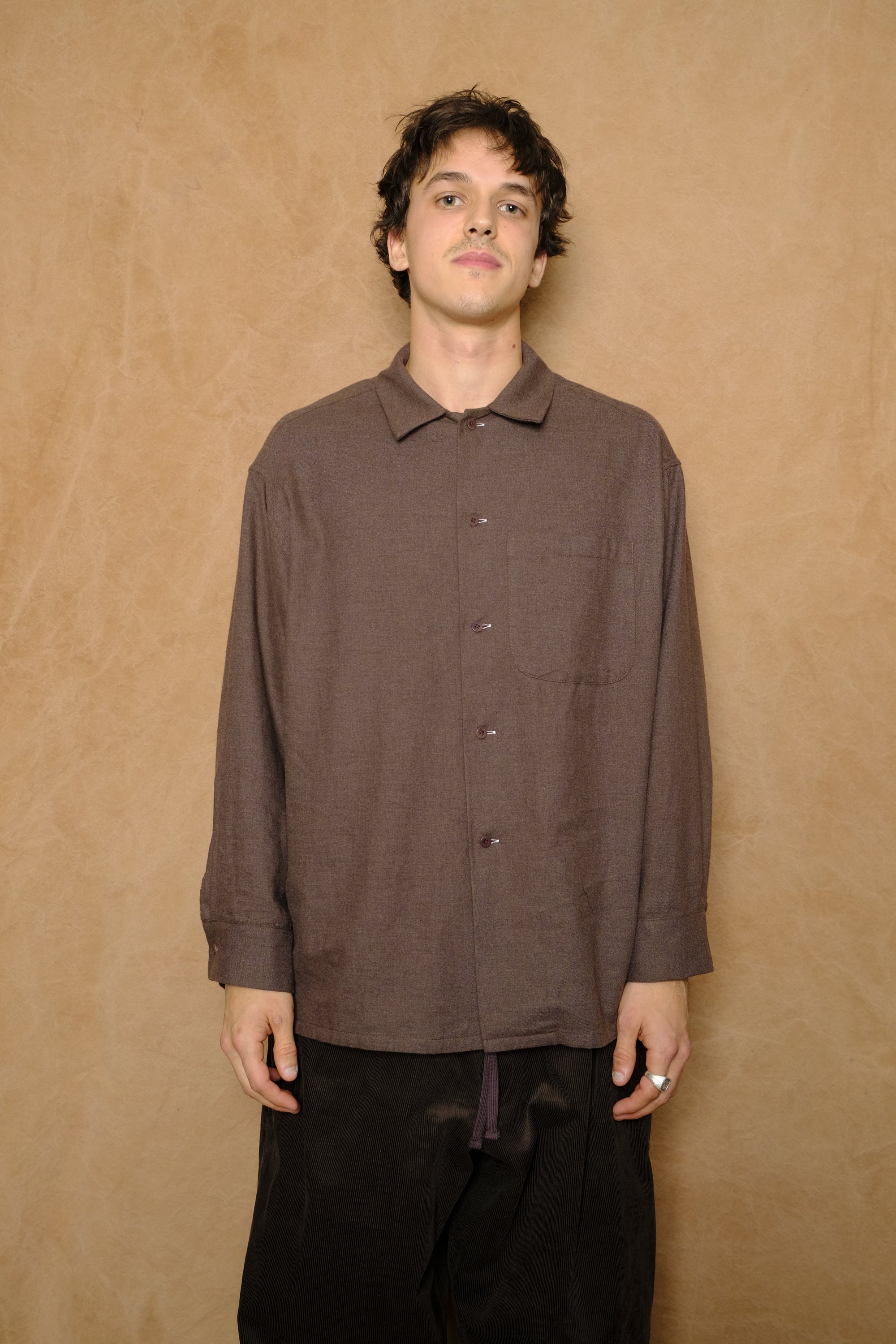 peter button down in brown