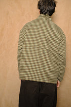 griddy half zip pullover in brown / green