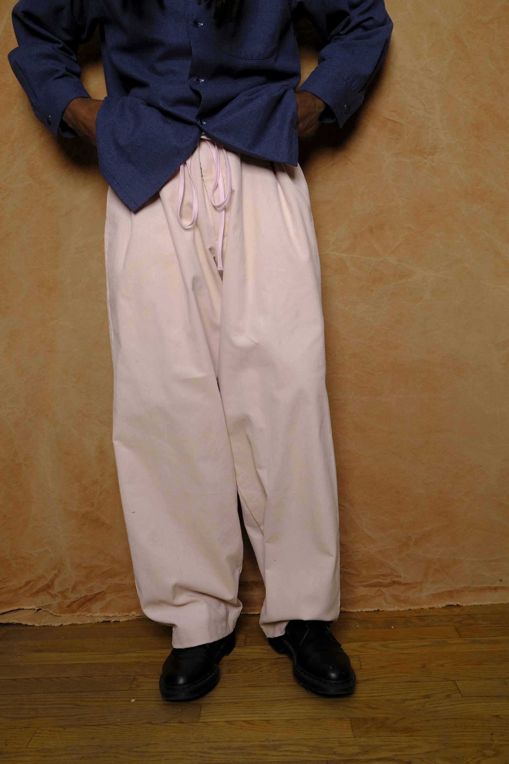 mika in pink corduroy