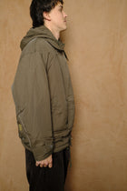 double cushy hooded jacket in olive drab