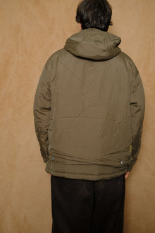 double cushy hooded jacket in olive drab