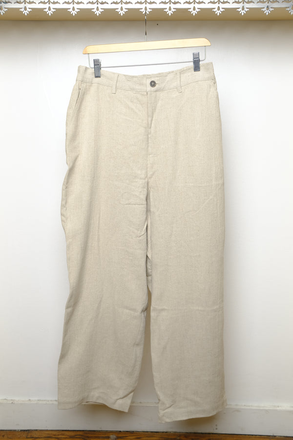 slow pant in raw ecru
