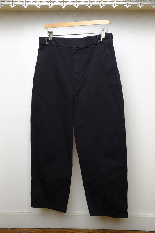 organic cotton chino adjuster trousers in navy