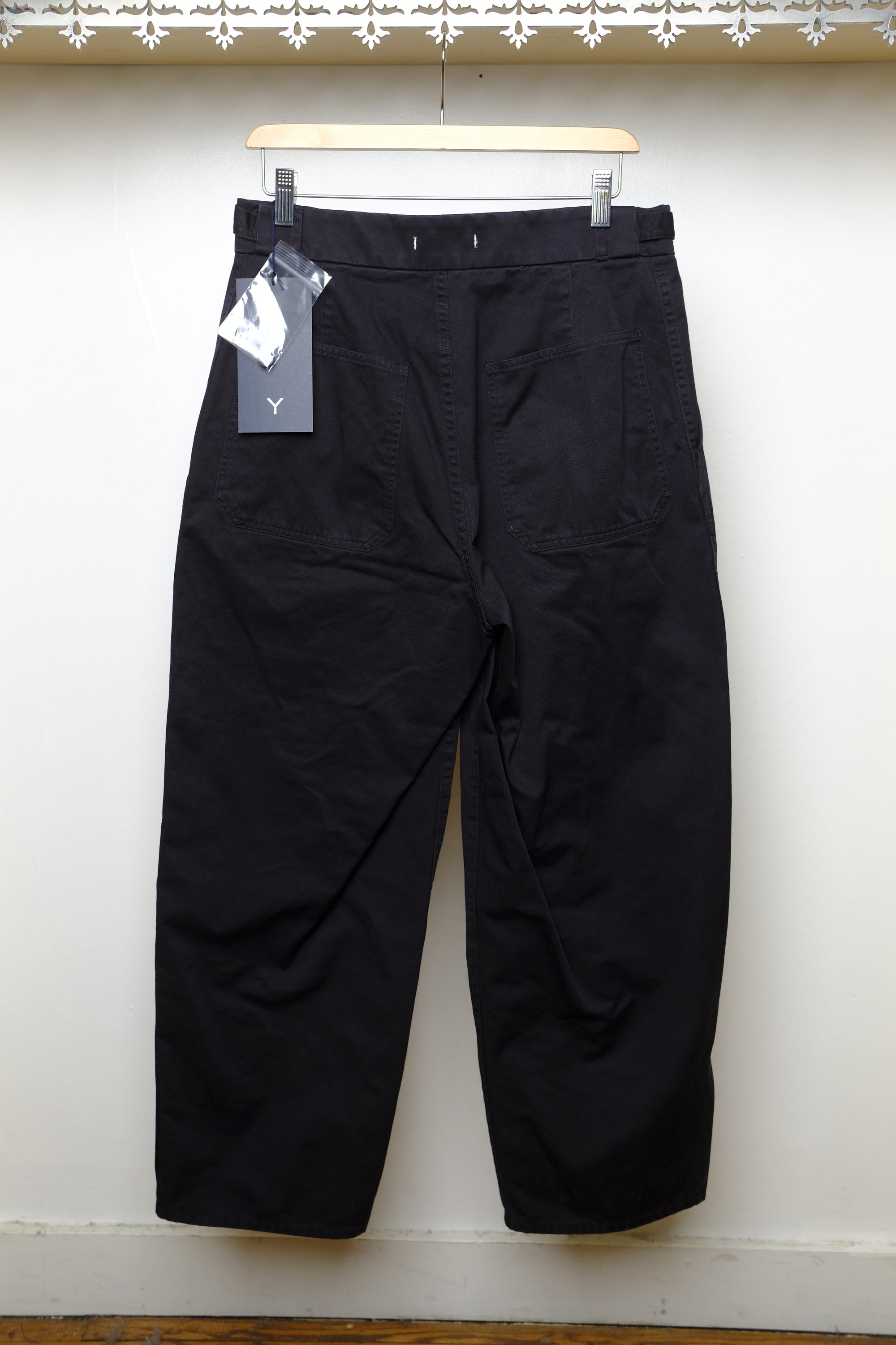 organic cotton chino adjuster trousers in navy