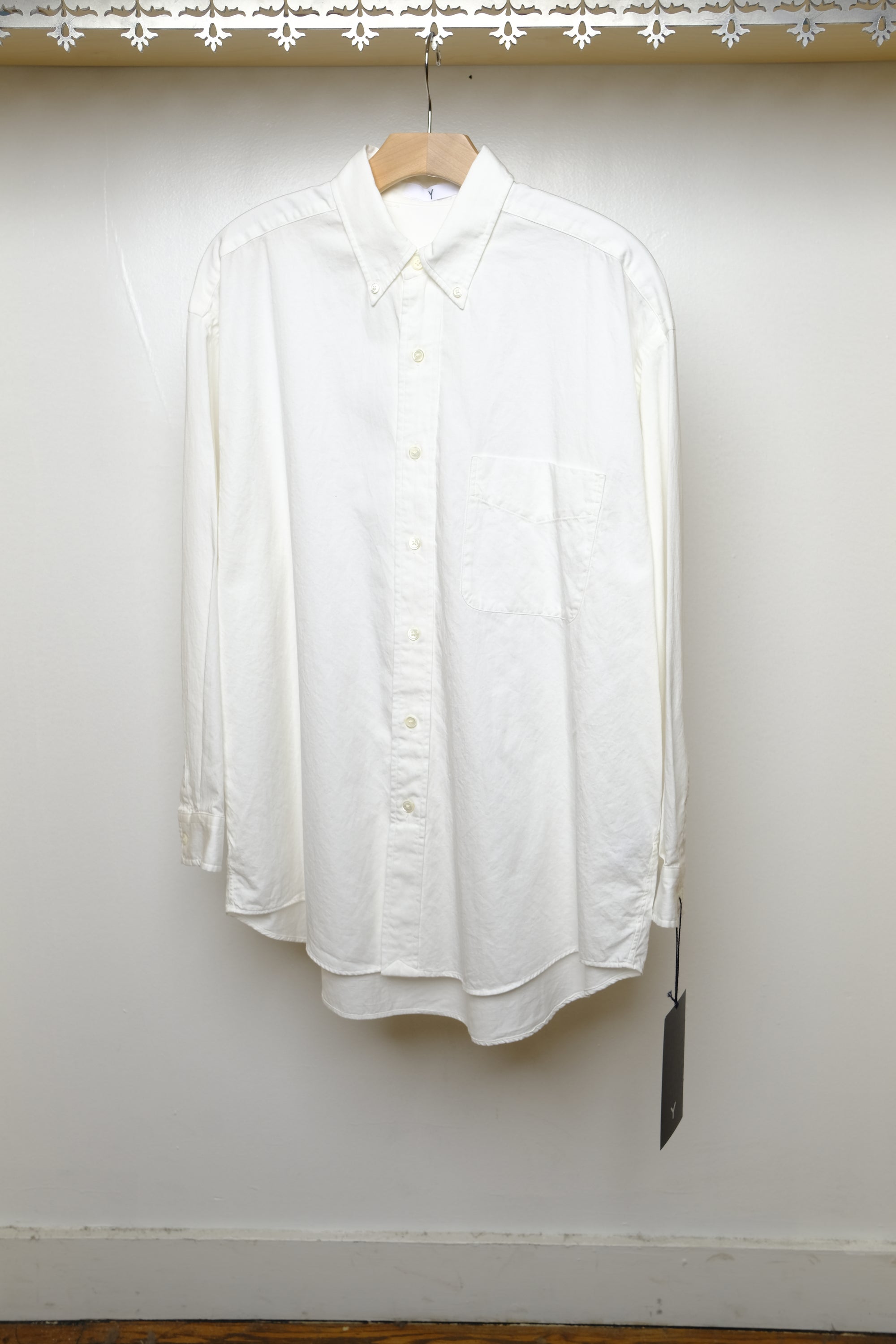 organic cotton washer satin shirt in white