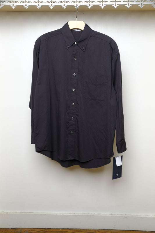 organic cotton washer satin shirt in navy