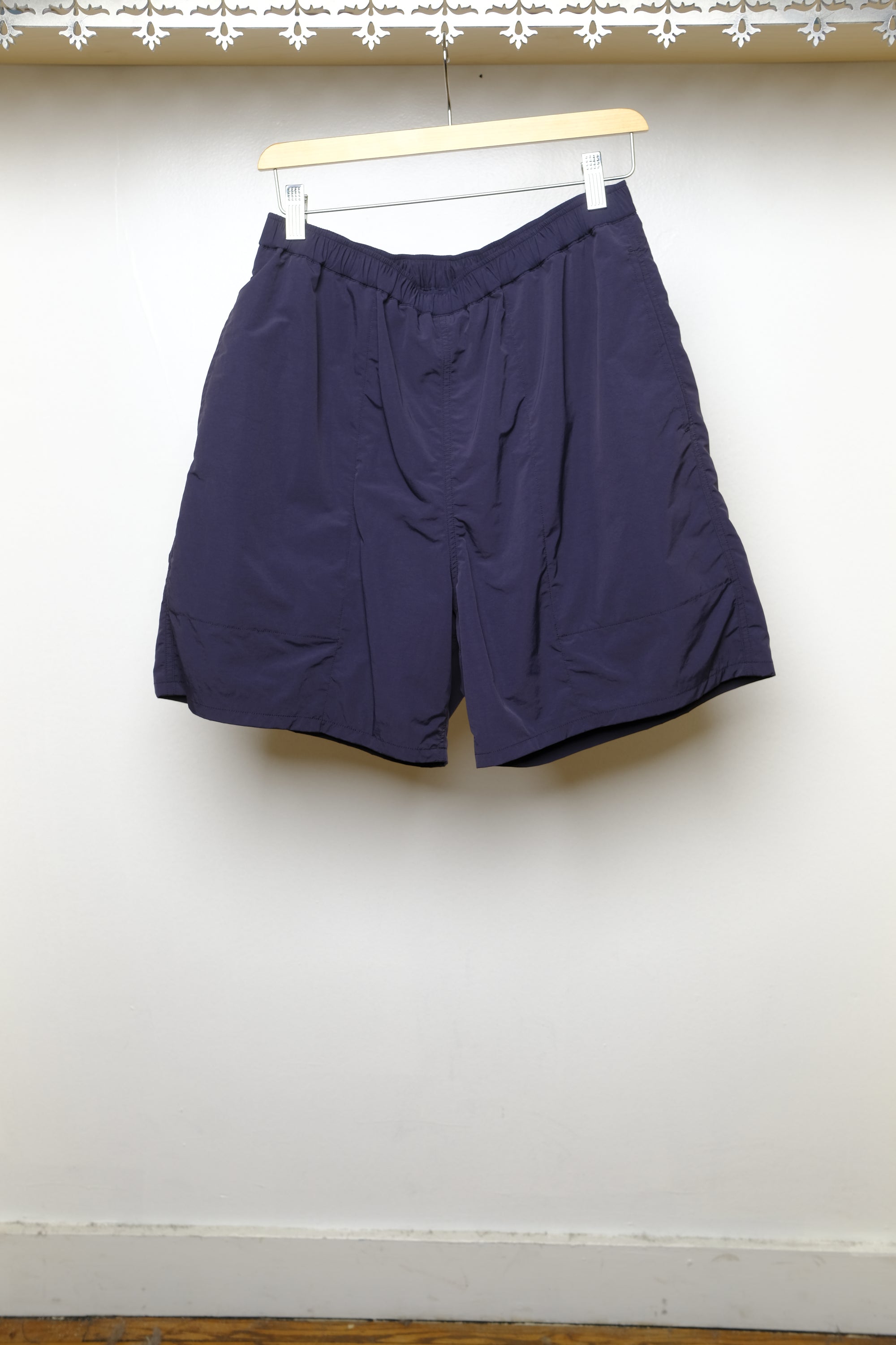 recycle nylon mix taffeta shorts in navy