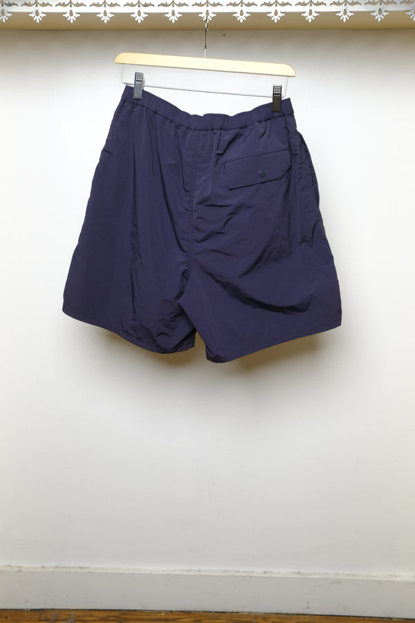 recycle nylon mix taffeta shorts in navy