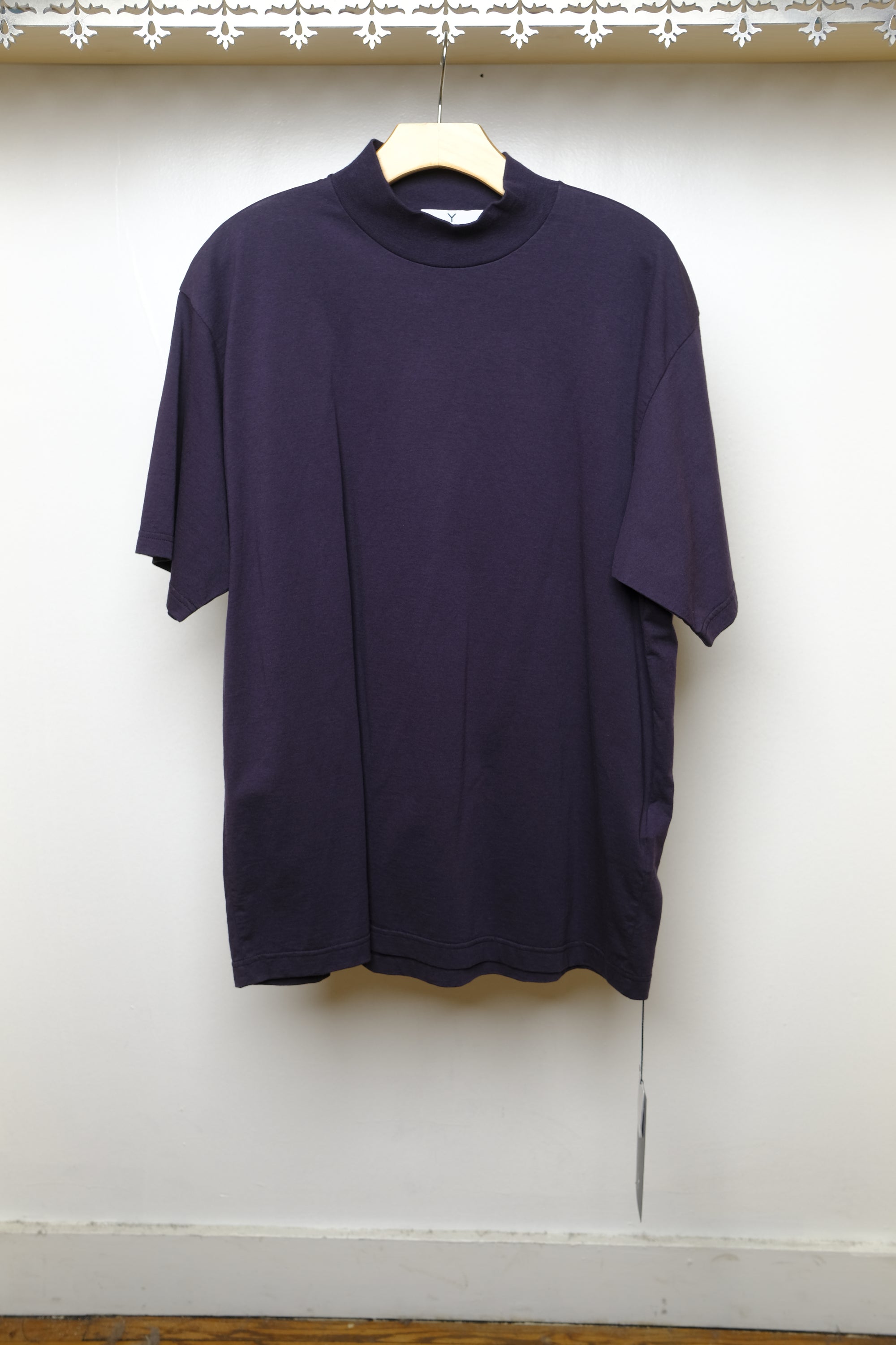 organic cotton jersey mock neck s/s t in navy