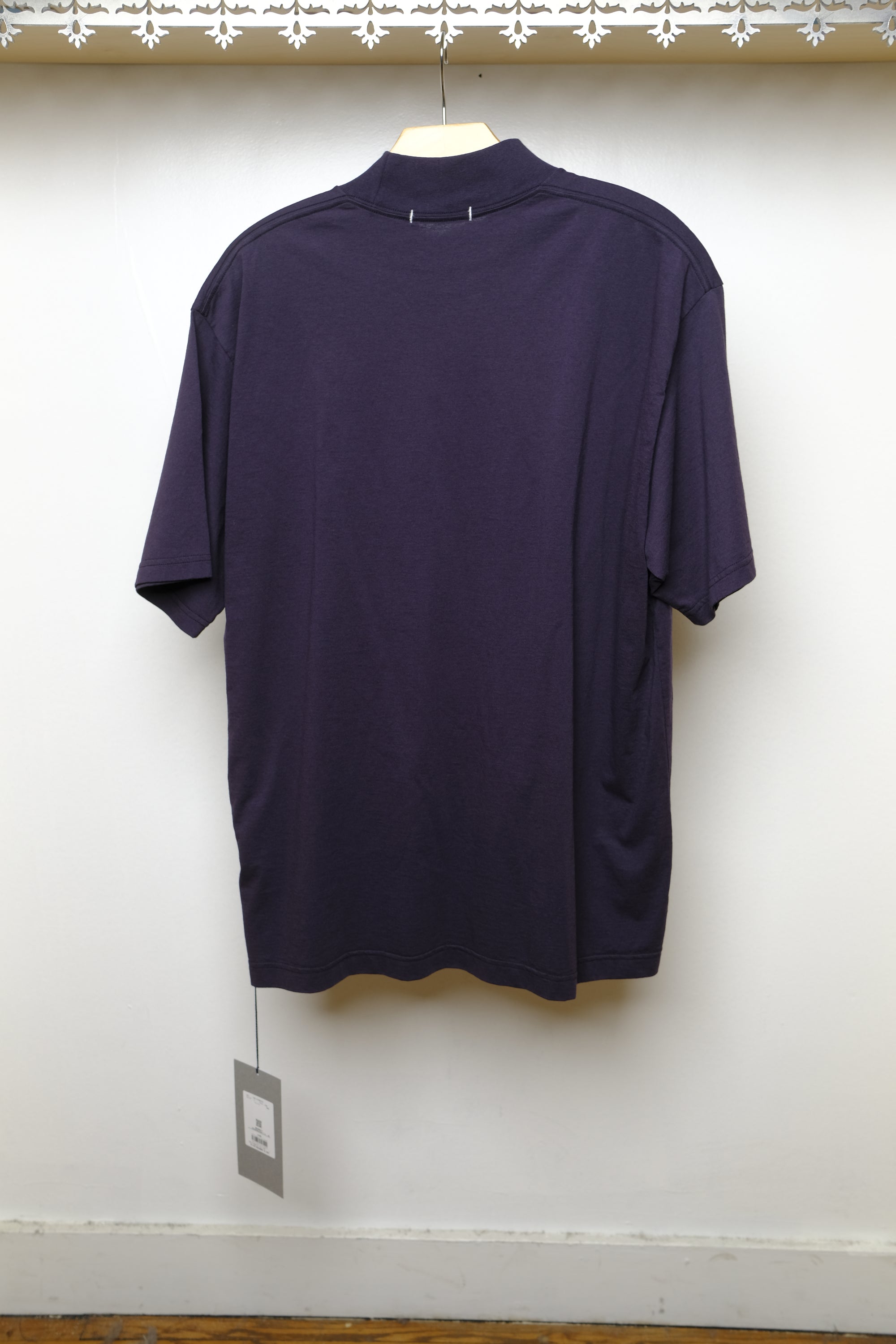organic cotton jersey mock neck s/s t in navy