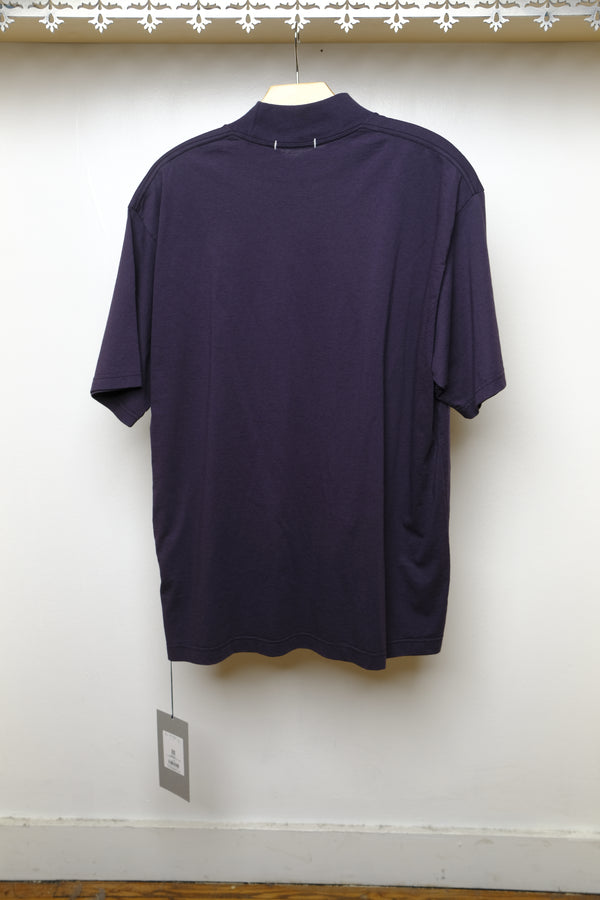 organic cotton jersey mock neck s/s t in navy