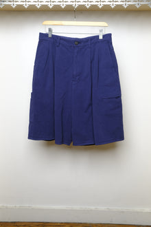 uneven twill short trousers - ink blue