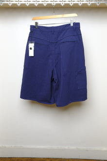 uneven twill short trousers - ink blue